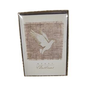 Vintage Graphique White Dove Christmas Holiday Greeting Cards 15 Count Embossed